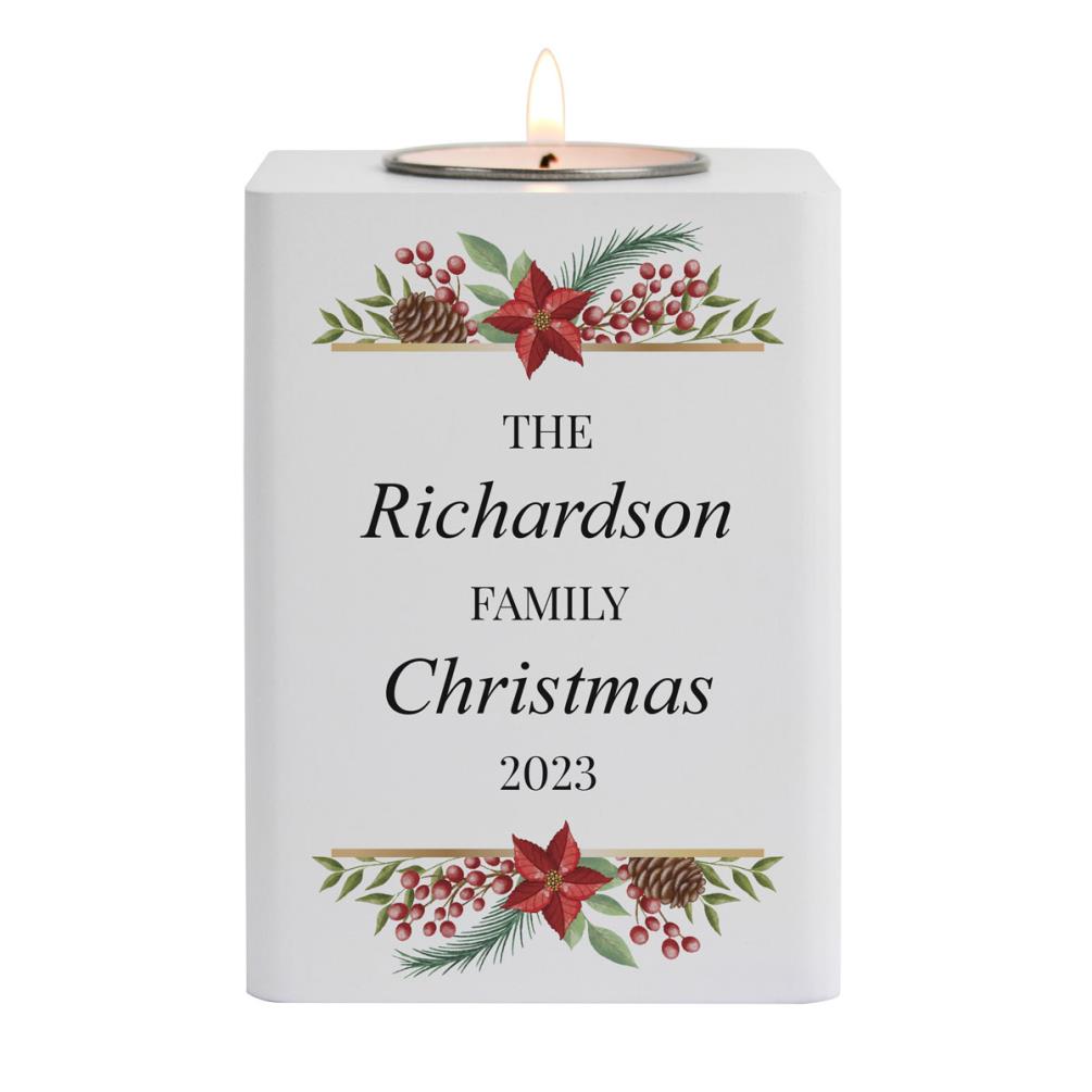 Personalised Christmas Wooden Tealight Holder £13.49